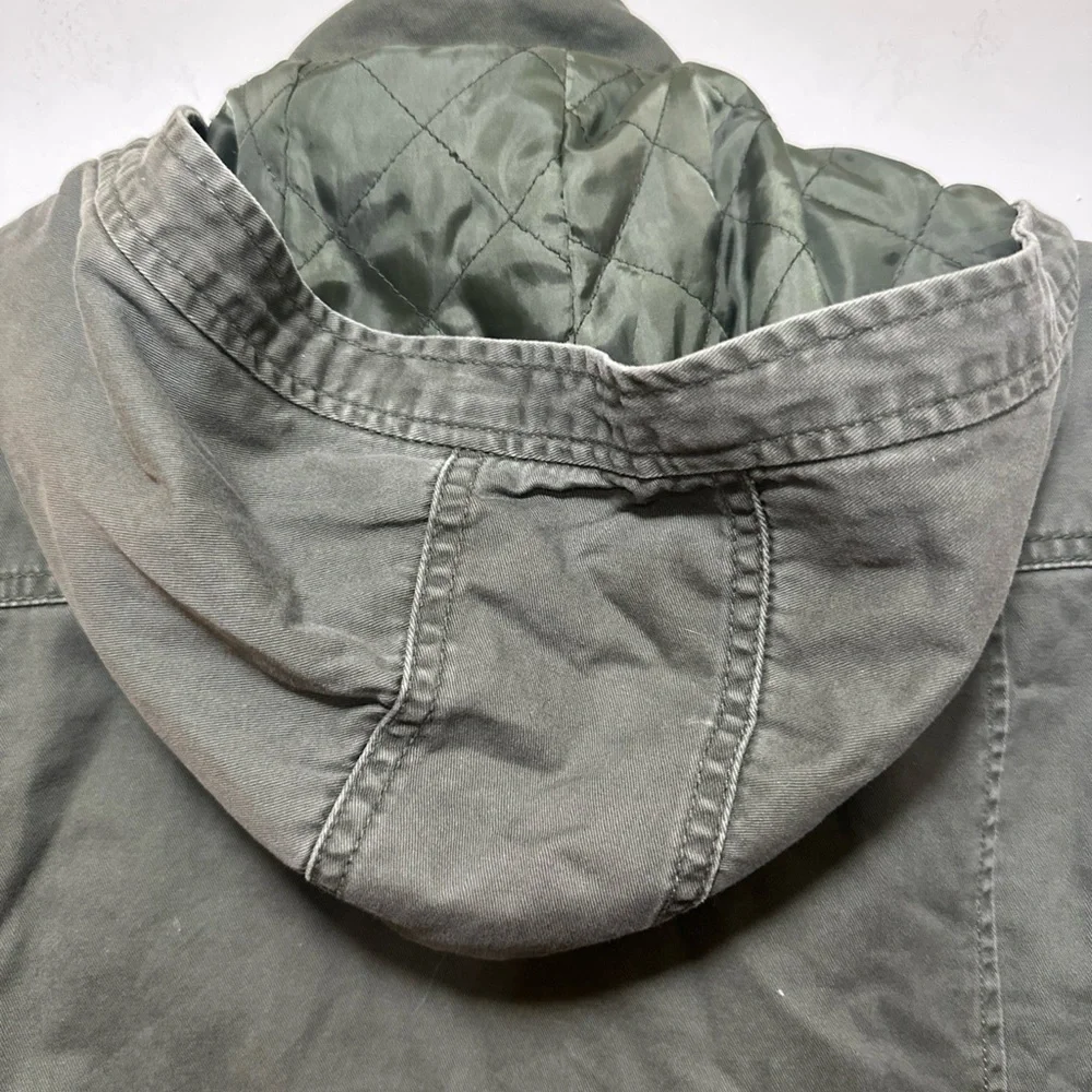 Aeropostale Women's Utility Jacket with Patterned Sleeves - Picture 6 of 8